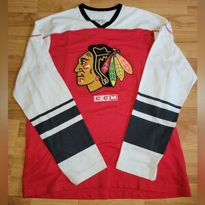 Chicago Blackhawks Large CCM Vintage Apparel Men's Hockey Longsleeve